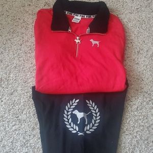 NWOT Victoria Secret Pink Quarter Zip Sweater Set